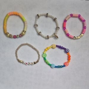 6in Colorful Beaded Bracelets Set